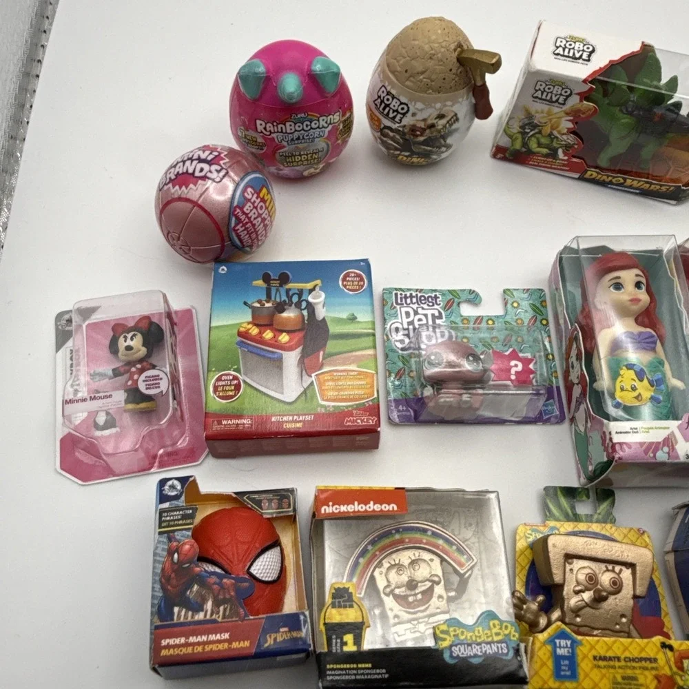 Zuru Toy Mini Brands Lot Of 20 LPS Disney Pixar 2 Gold SpongeBobs Dino Alive